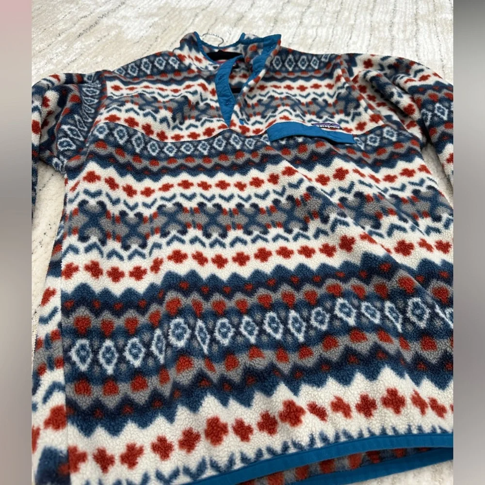 🚫SOLD🚫Patagonia Synchilla Snap T Fleece Pullover Cliff Underwater Blue - Picture 4 of 6
